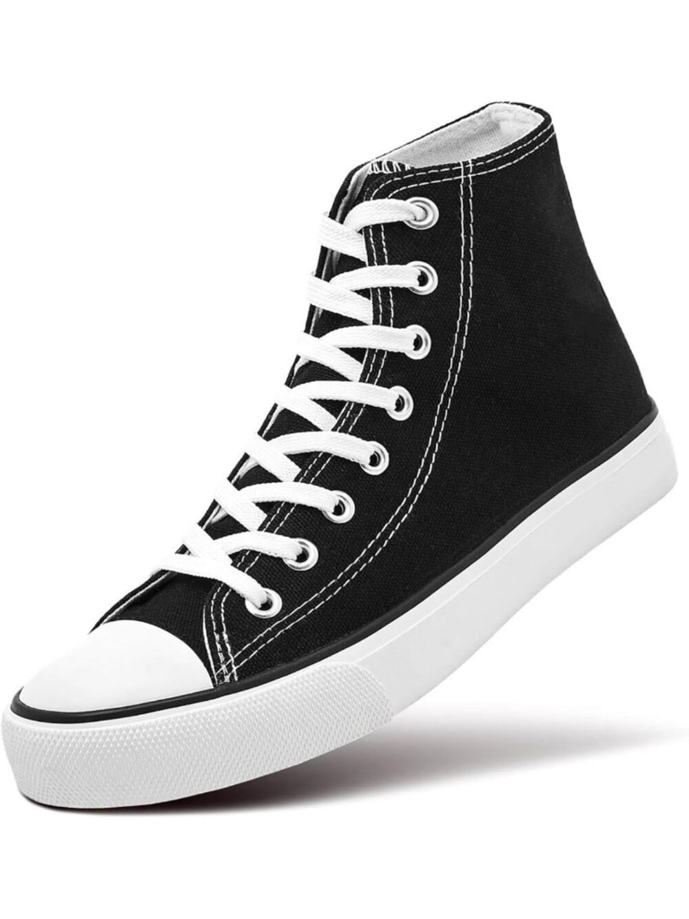 Stylish High Top Canvas Sneakers for Women - Casual Lace-Up Walking Shoes